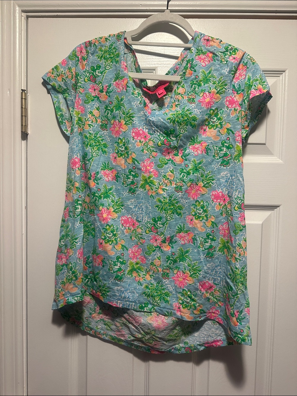 Lilly Pulitzer Disney Floral V-Neck Short Sleeve Top